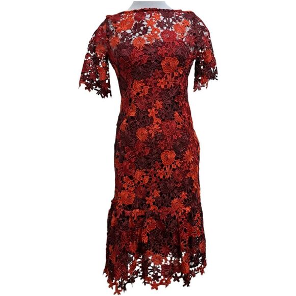 Anthropologie Eva Franco Brigitte Floral Lace Embroidered Crochet Midi Dress 0 - Picture 6 of 16